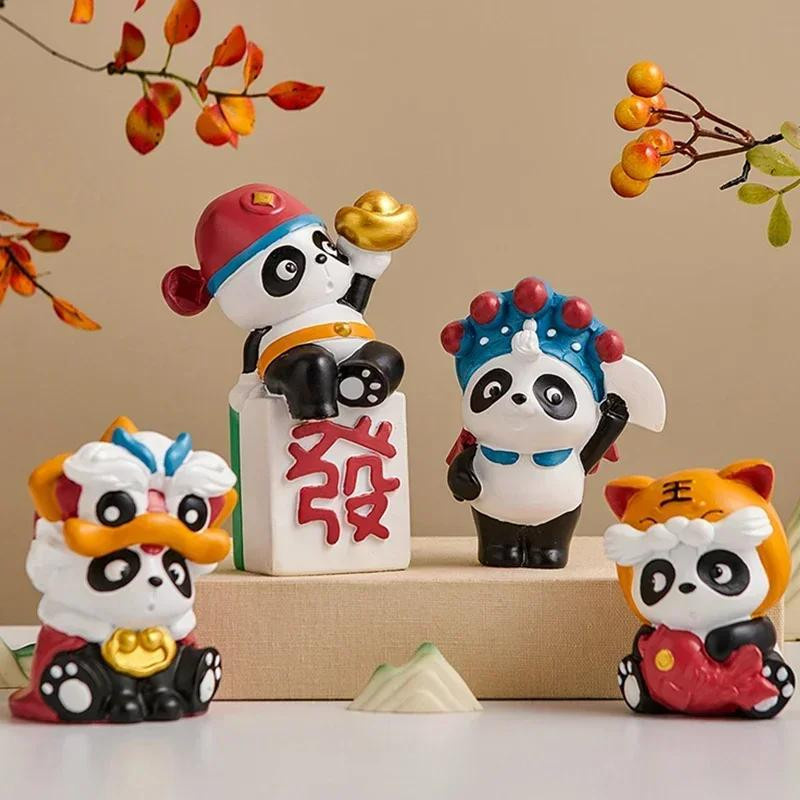 Moderne Panda Statuette aus Harz als dekorative Skulptur für dein Zuhause oder das Büro - Bild 1
