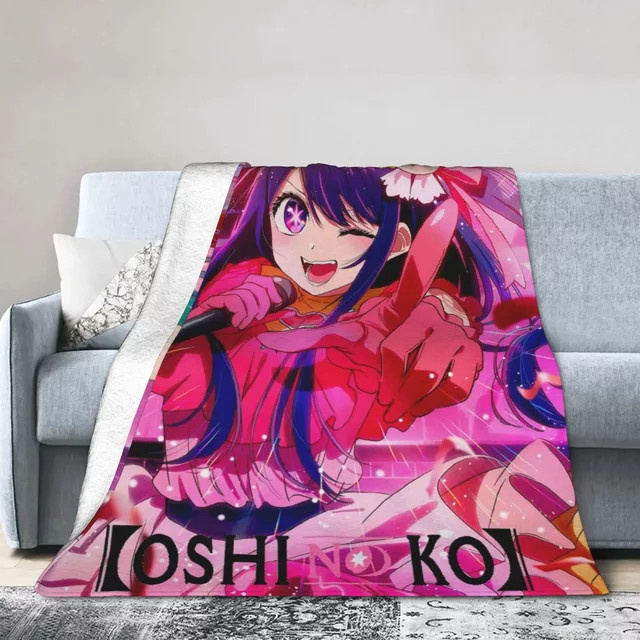 Oshi No Ko Anime-Decke als weiche Überwurfdecke für Winterwärme, Mehrfarbig, B/B: 125 x 125 cm - Bild 1