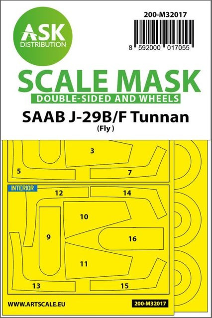 Art Scale Kit SAAB J-29B/F, Double-sided express masks - Bild 1