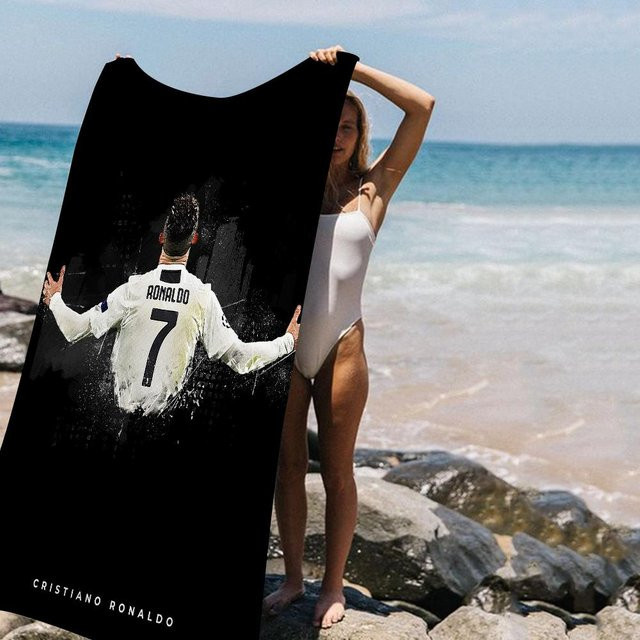 Ka Chen Muxi CR7 Cristiano Ronaldo Mikrofaser Strandtuch, schnelltrocknend und weich, Breite: 60 cm, Höhe: 120 cm - Bild 1