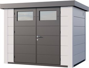 Telluria Gerätehaus Classico in Weiß mit Außenmaßen B: 288 cm, H: 219 cm, T: 228 cm - Bild 1