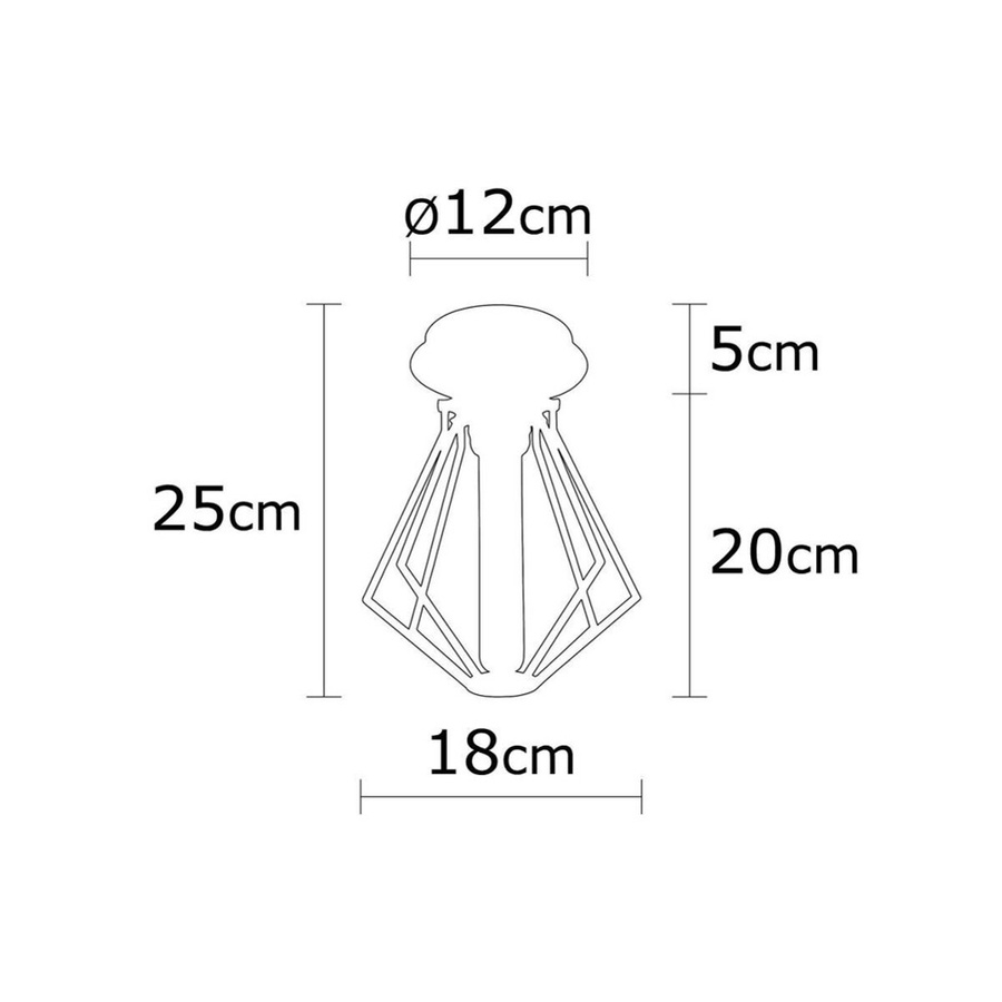 Opviq Deckenleuchte Oylat Schwarz im Industrial Design mit E27 Fassung, B/H/T: 18 x 25 x 18 cm - Bild 2