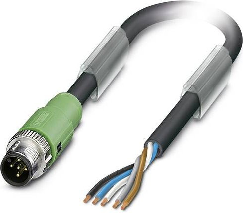 Phoenix Contact 1518342 Sensor-Aktor-Steckverbinder M12 Stecker gerade, 5-polig, schwarz/grau, Länge: 10,00 m - Bild 1