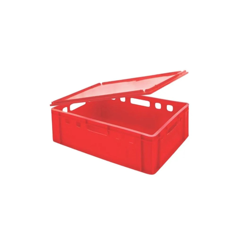 CHEFGASTRO Eurobehälter Fleischerkasten E2 mit Auflagedeckel, Rot, H x B x T: 20 x 40 x 60 cm - Bild 2