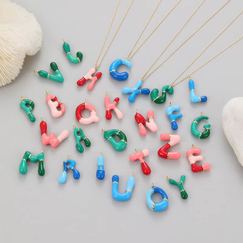 Erpels Halskette, Emaille-Blasenballon-Alphabet, Bunt, Damen - Bild 1