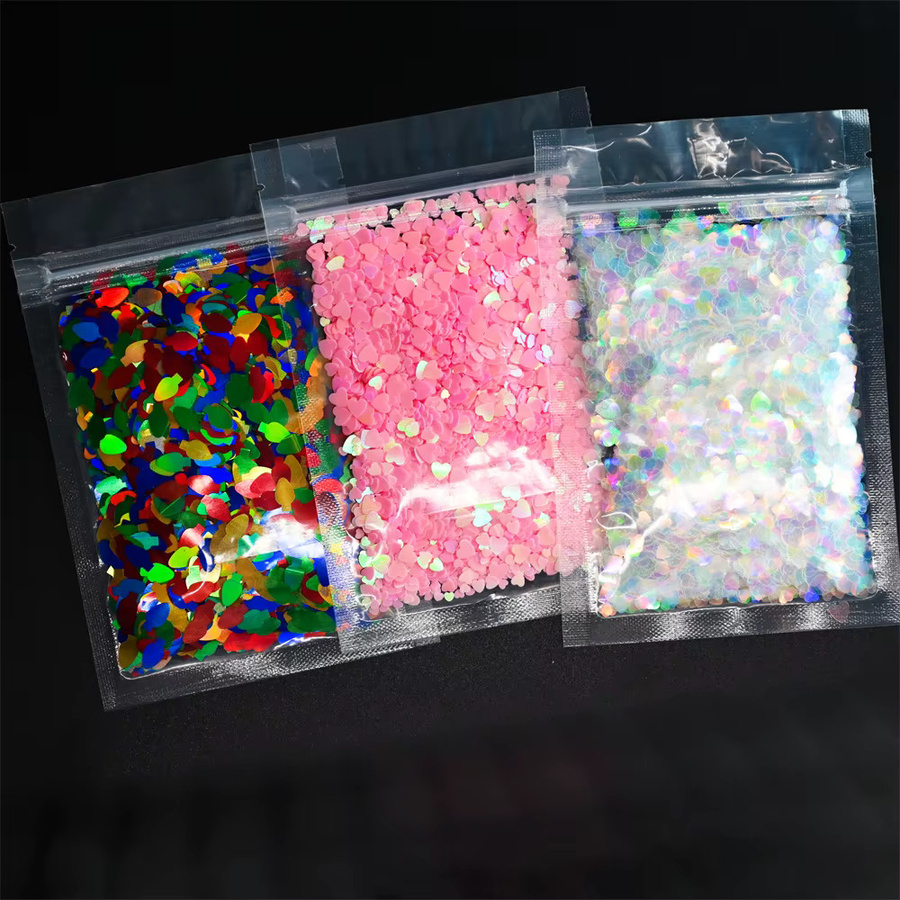 MAFANAILS Nagel-Pailletten, rosa Liebesherz, holografisch, 10 g - Bild 2