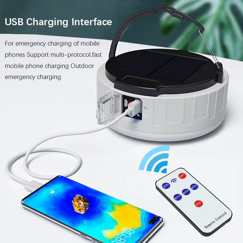 Shenzhi Tech Solar-Campinglaterne mit USB-Aufladung als tragbare Notbeleuchtung in Schwarz - Bild 4