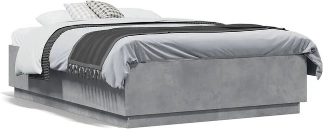 vidaXL Bettgestell modern in Betongrau aus Holzwerkstoff, B/T/H: 140 x 190 x 40 cm - Bild 1