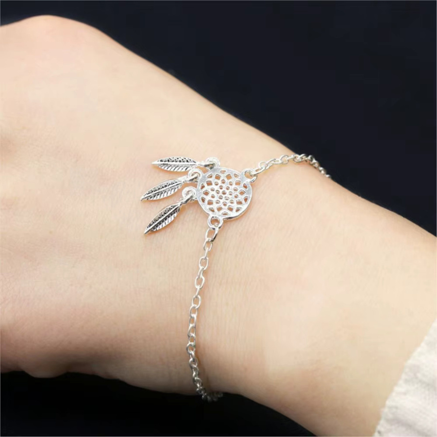 GaGa-Duck Armband, 925 Silber, Traumfänger mit Federn, Damen, ethnischen Stil - Bild 3