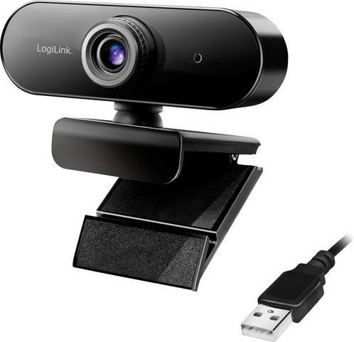 LogiLink UA0371 Full HD Webcam mit Mikrofon und Klemmhalterung, USB-A, Schwarz - Bild 1