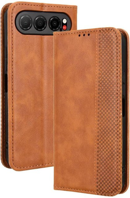 ZTE nubia Air Flip Cover Handyhülle aus PU Leder in Braun mit RFID-Blockierung und Ganzkörperschutz - Bild 1