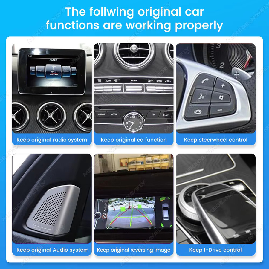 MEKEDE Linux Wireless CarPlay und Android Auto Multimedia-Player für Mercedes Benz A CLA GLA W176 2012-2018 NTG4.5 NTG5.0 mit 10.25 Zoll Display, WiFi, Bluetooth und GPS in Schwarz - Bild 4