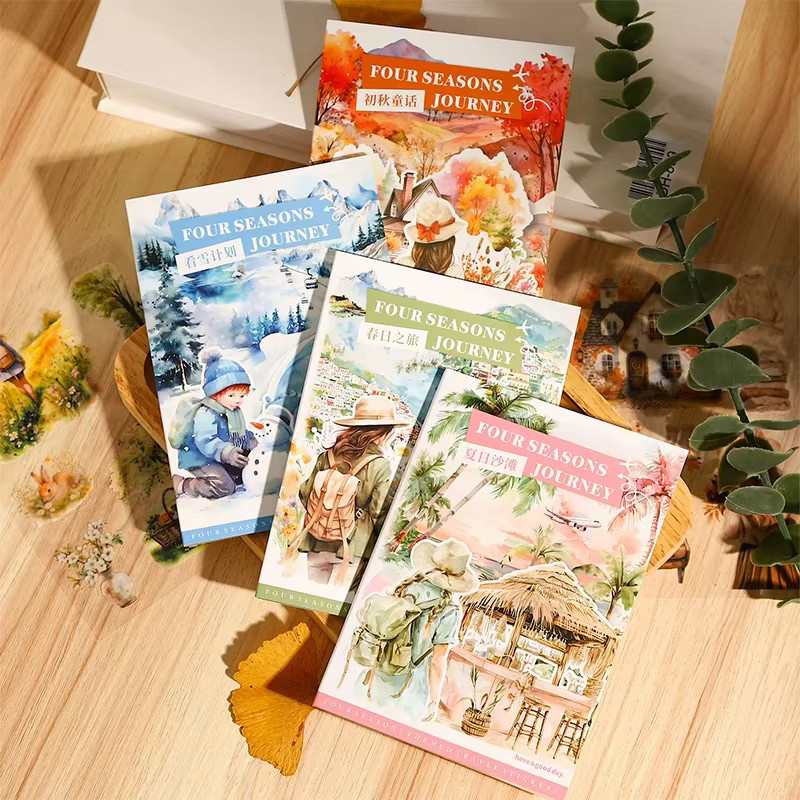 20 Stück PET-Aufkleberbuch mit vier Jahreszeiten-Motiven in Multicolour für DIY Scrapbooking und dekoratives Papierzubehör - Bild 1