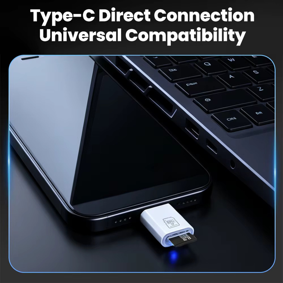 Elough USB-C Mini-Kartenleser zu TF-Adapter für Micro-SD-Speicherkarten in Rot - Bild 4