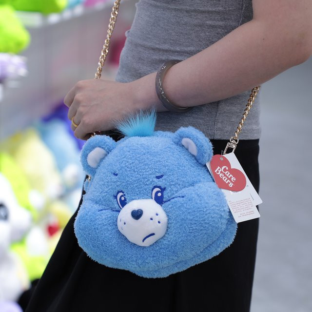 Care Bears Plüsch-Umhängetasche, 20cm, 3D Bärenkopf, Ketten-Schultertasche - Bild 1
