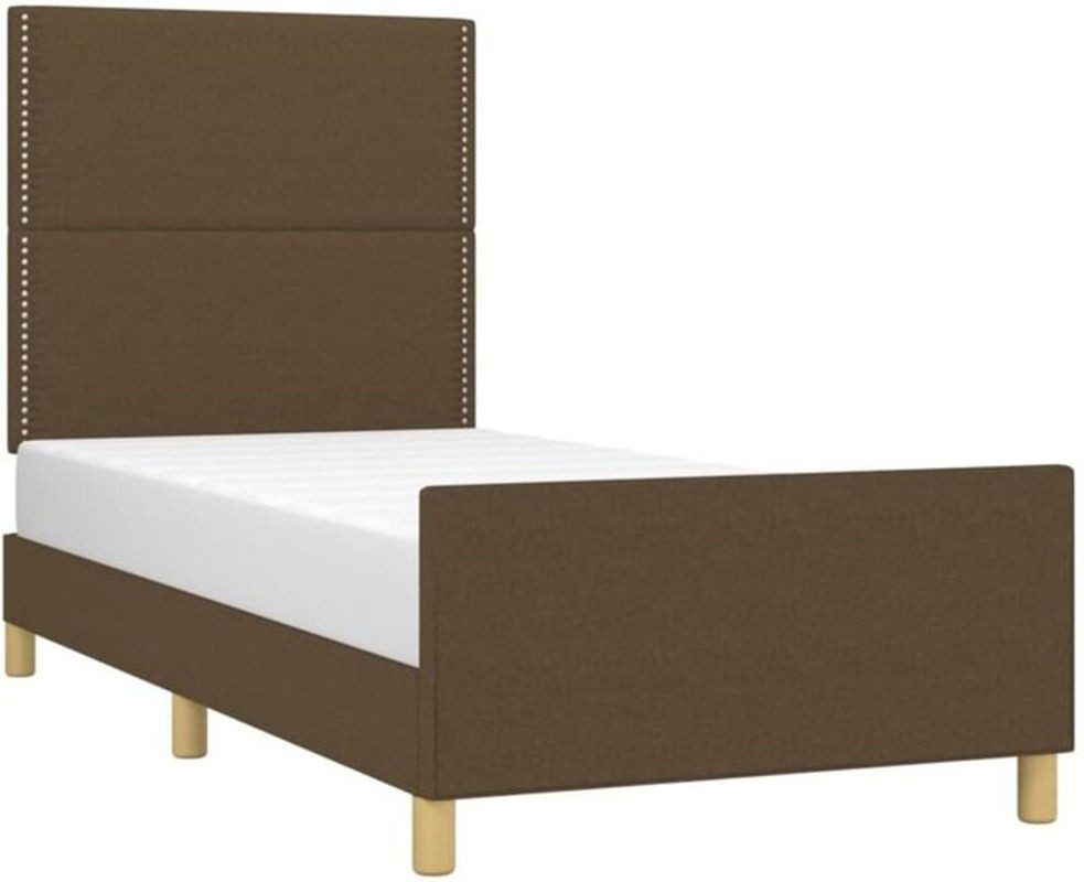Polsterbett vidaxl in Braun aus Stoff und Holzwerkstoff, B/T/H: 100 x 200 x 128 cm - Bild 1