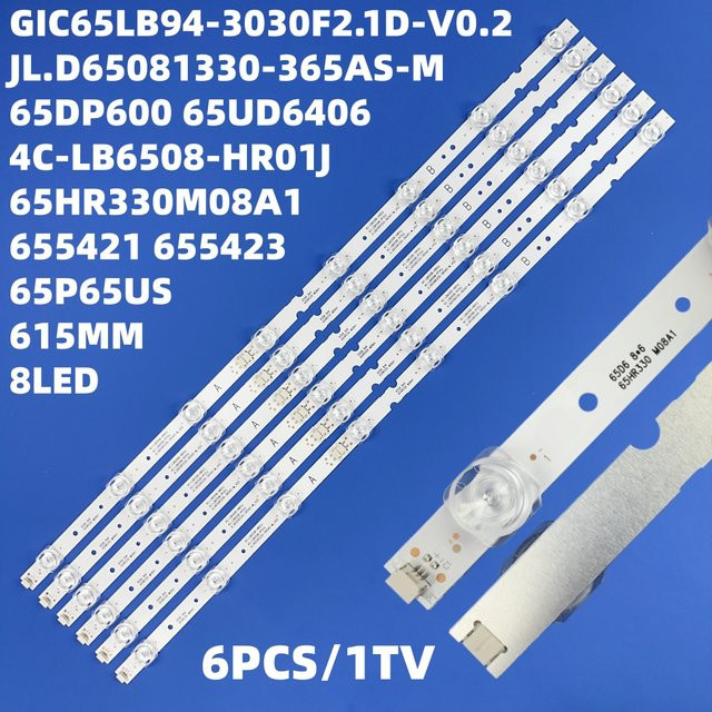 LED-Streifen für Thomson 65P65US, TCL 65DP600, 65S425TMBA, 65EP660, L65P65US, 65S421, 65HR330M08A1, 4C-LB6508-HR01J, PF01J, 65ud6326 in Weiß - Bild 1