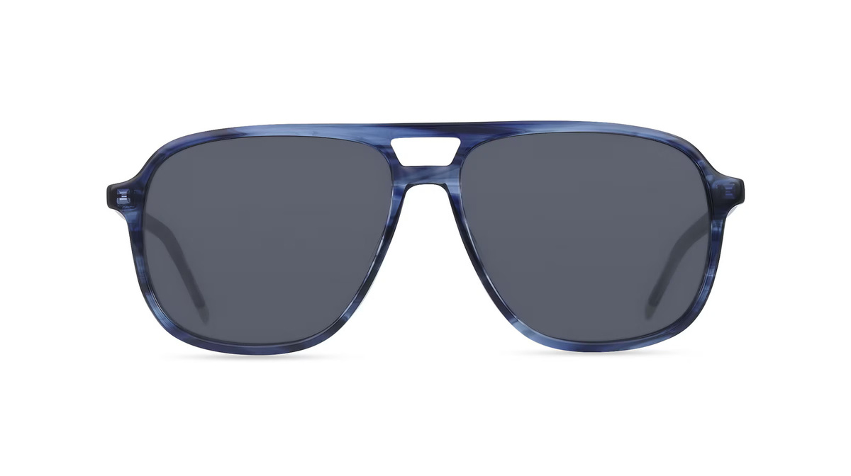 Hugo Boss HG 1398/S Sonnenbrille Pilot, Vollrand, Acetat, Herren, Blau, Grau - Bild 1