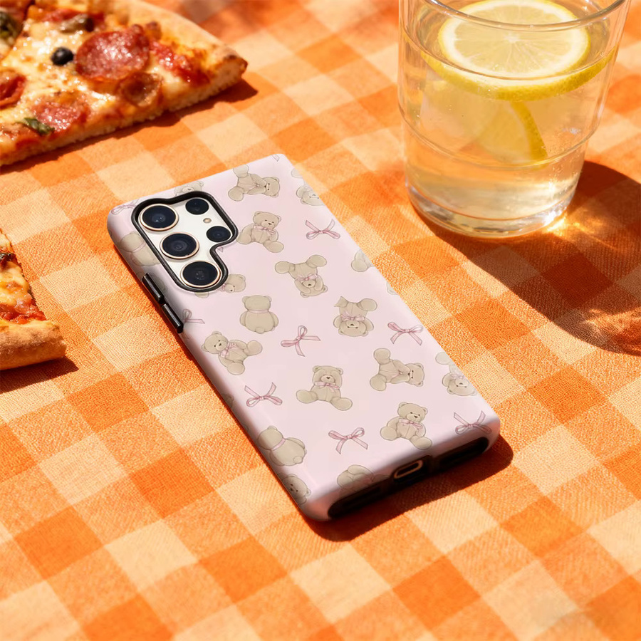 Teddybär & Bow Delight Handyhülle für Samsung Galaxy S25 Ultra, S24 und S23 Ultra Plus mit glänzender doppellagiger Rückseite - Bild 2