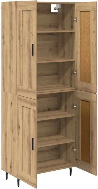 vidaXL Highboard 2-teilig Artisan-Eiche aus Engineered Wood und Glas, Farbe Braun, B/T/H: 180 x 34 x 60 cm - Bild 1
