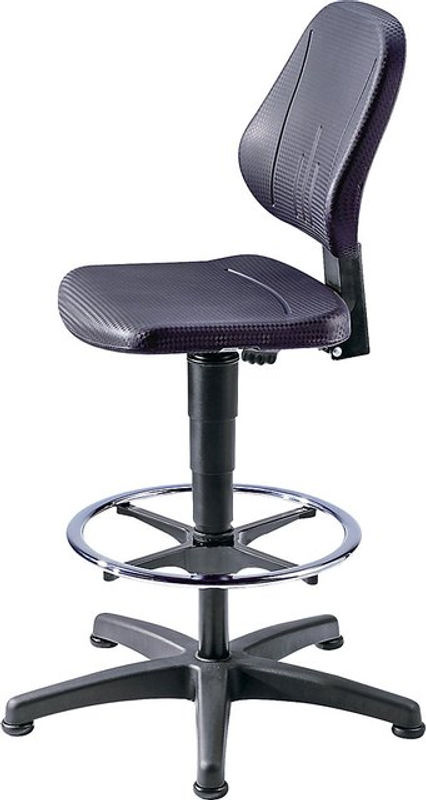 Bimos Arbeitsdrehstuhl mit Integralschaum, Fußring und Gleitern, schwarz - Bild 2