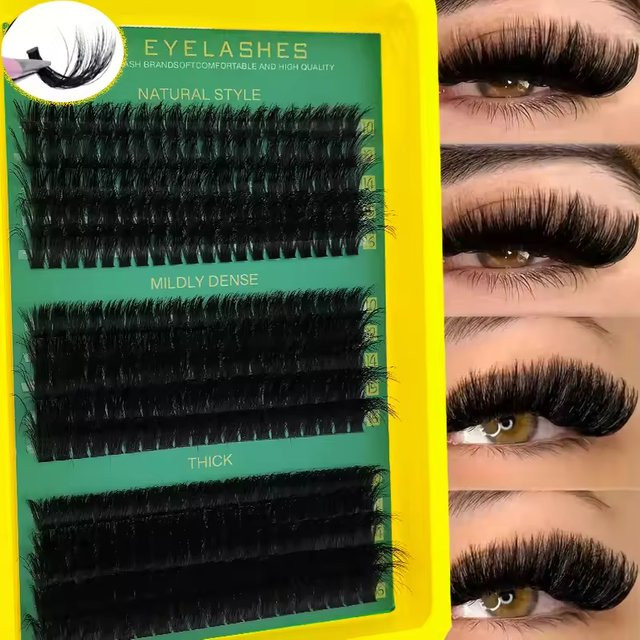 LIMEIKAI Wimpernbüschel, Black, D-Curl, Wispy, 10-16mm - Bild 1