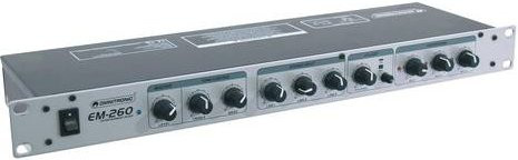 Omnitronic EM-260 Mikrofon-Mixer mit 6 Kanälen, B/H/T: 482 x 43 x 123 mm - Bild 1