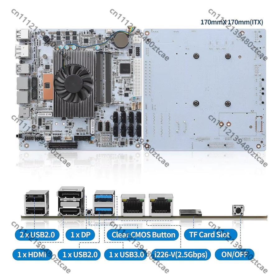 CWWK M11 NAS-Motherboard Mini ITX mit Core i5 8265U, 8 Bay, 2x NVMe PCIe 3.0 und Dual 2.5GbE I226V LAN in Weiß - Bild 2