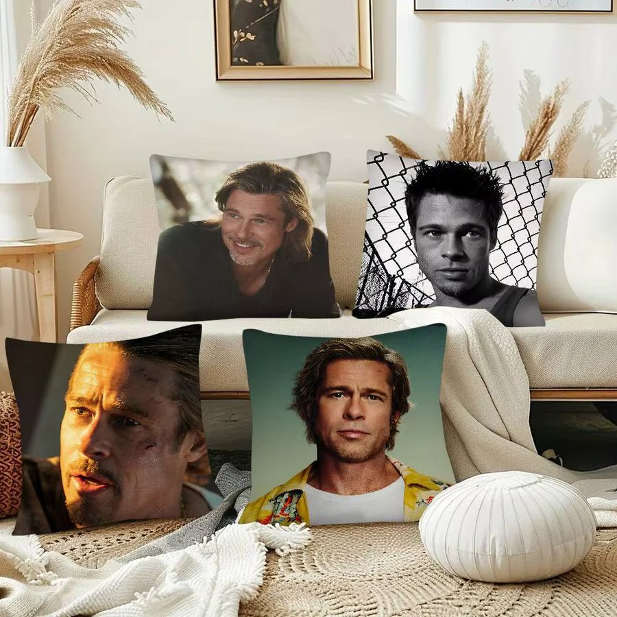 Brad Pitt Kissenbezug Fashion Square für Schlafzimmer und Sofa zur Dekoration - Bild 2