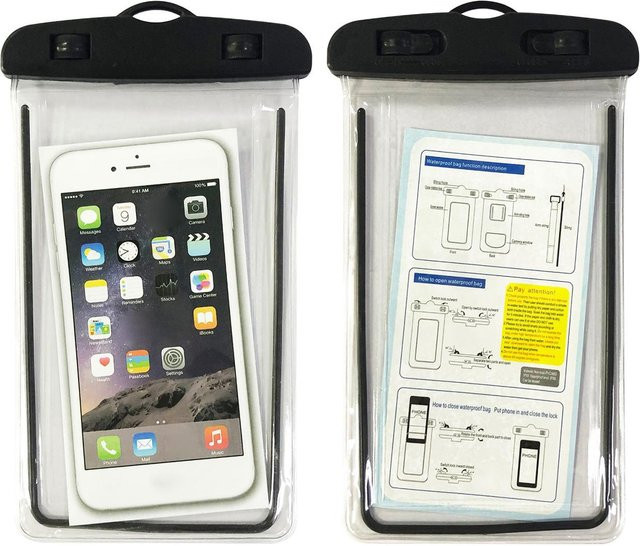 Wasserdichte Handy-Trockentasche von DIYelecs für Unterwasser-Tauchen in Black und Transparent - Bild 1