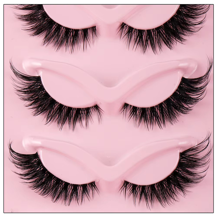 Künstliche Nerz-Wimpern, Katzenaugen-Manga-Wimpern, Black, 5 Paar - Bild 3