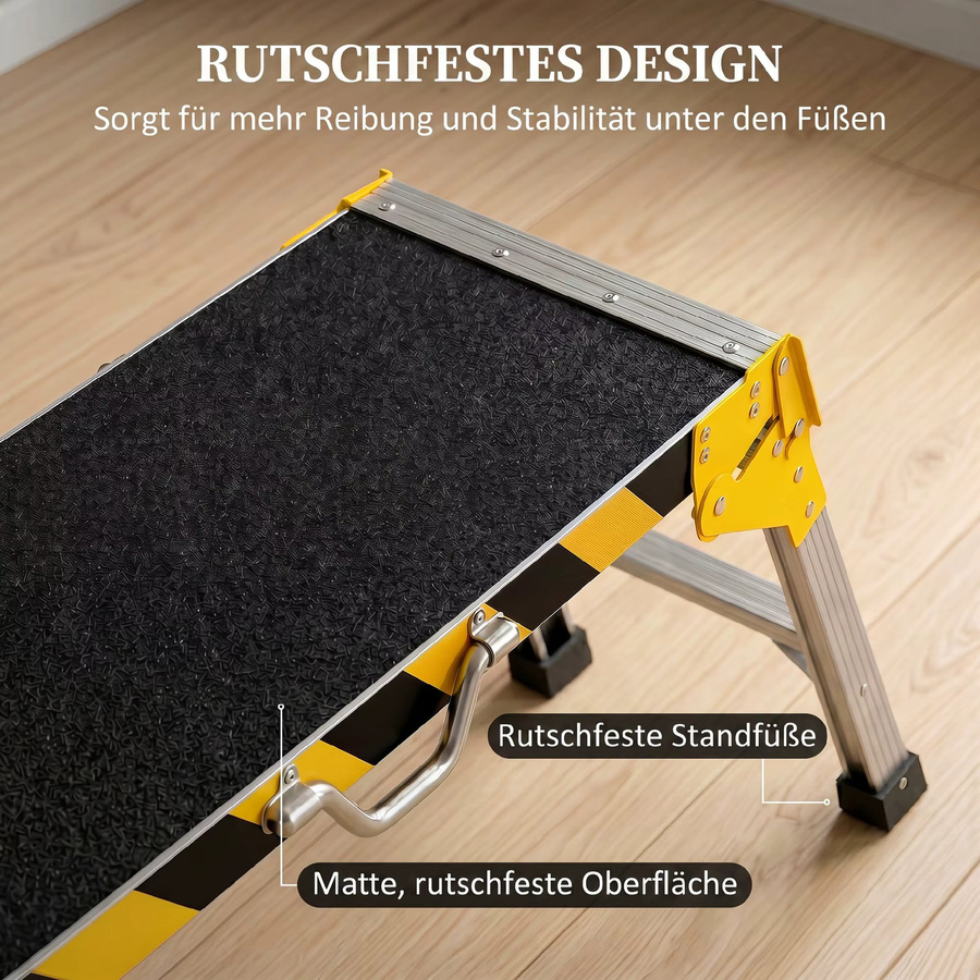 HOMCOM Arbeitsplattform Werkbank aus Aluminium, klappbare Arbeitsbühne in Silber, Belastbarkeit bis 150 kg, B/T/H: 110 x 32 x 50 cm - Bild 5
