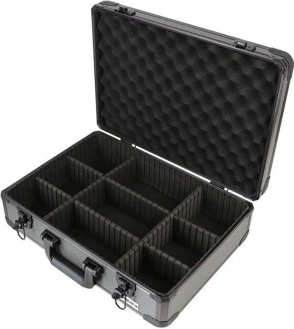 HMF Alu Transportkoffer Kamerakoffer mit individueller Facheinteilung, Farbe: Silber, B/T/H: 46 x 15 x 33 cm - Bild 1