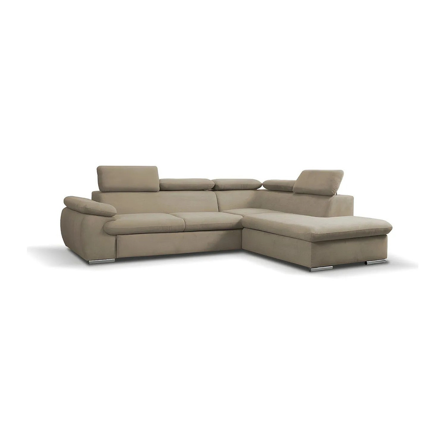 Vente-unique Schlafsofa Fabien in Beige mit L-Form und Schlaffunktion - Bild 2