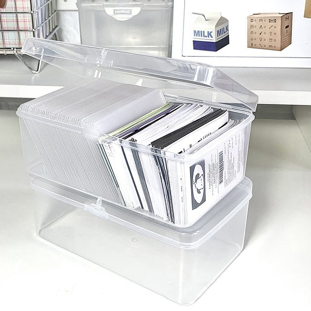 Transparente rechteckige Aufbewahrungsbox aus Kunststoff für Schreibwaren und Kleinteile mit großem Fassungsvermögen - Bild 1
