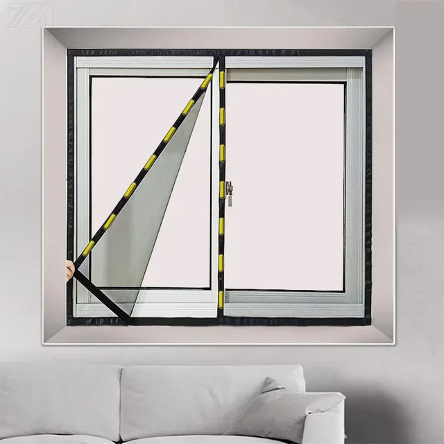 Selbstklebendes magnetisches Moskitonetz als unsichtbares Fliegengitter und Fenstervorhang - Bild 1