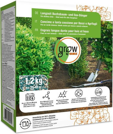 GROW by OBI Langzeit Dünger für Buchsbaum, Ilex und Ziergräser, 1,2 kg