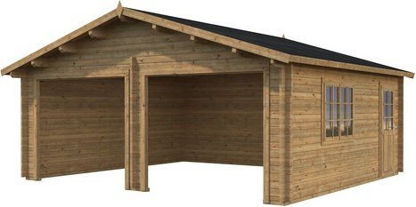 Palmako Holzgarage Roger aus Fichte in Braun ohne Tor mit Satteldach B: 575 cm, T: 510 cm - Bild 2