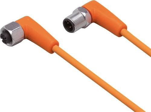 ifm electronic Verbindungsleitung EVT117 mit gewinkeltem Stecker und gewinkeltem Buchsenanschluss, Farbe: Orange, Länge: 2 m, Polzahl: 4 oder 5 - Bild 1