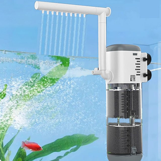 TUNFAN Multifunktionale Aquarium Filterpumpe in Weiß zur Belüftung und Wasserwechselung - Bild 1