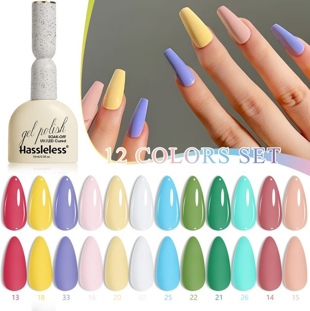 Hassleless Gel-Nagellack, Mehrfarbig, Glänzend - Bild 1