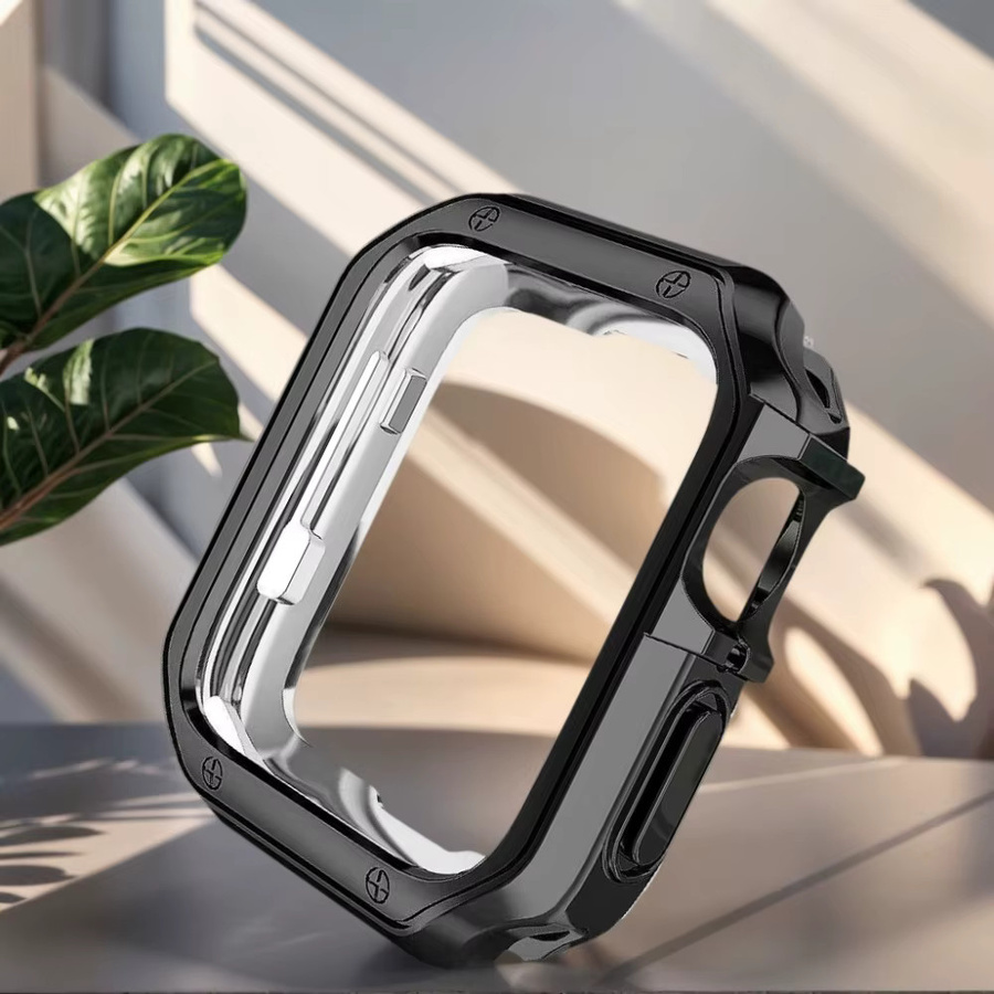 DLIBAND TPU-Schutzhülle für Apple Watch Serie 10 9 8 7 6 5 4 3 2 1 SE in Schwarz - Bild 3