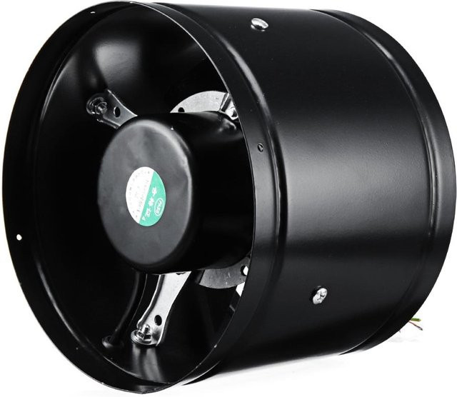Aimo Kanalventilator 8 Zoll in Schwarz, geräuscharmer Abluftventilator für Küche, Garage und Badezimmer - Bild 1