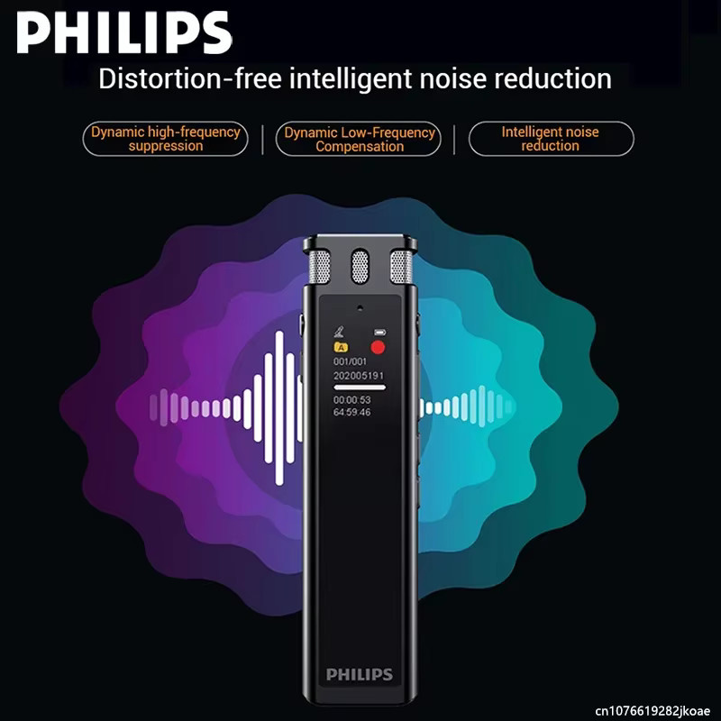 Philips VTR5260Pro Bluetooth AI-Aufnahmestift in Schwarz mit 16 GB Speicher, HD-Rauschunterdrückung und Voice-to-Text Funktion für Konferenzen und Forensik - Bild 3