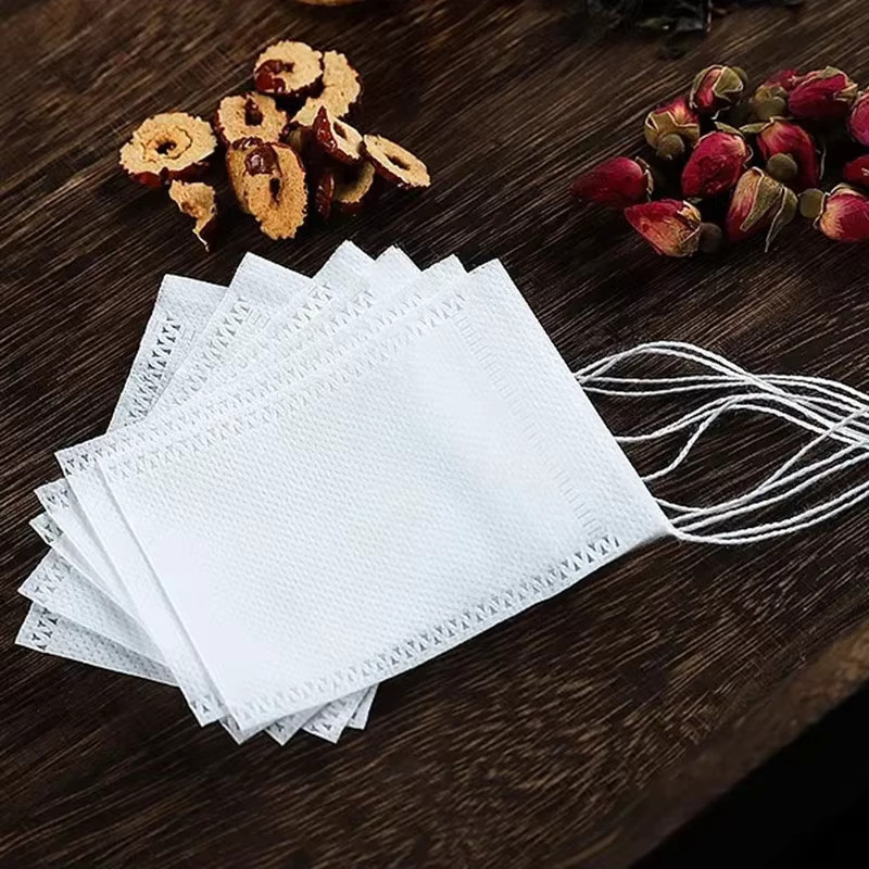 100 Stück Einweg Teebeutel aus Vliesstoff mit Kordel in Weiß für losen Tee, Kräuter und Kaffee - Bild 4