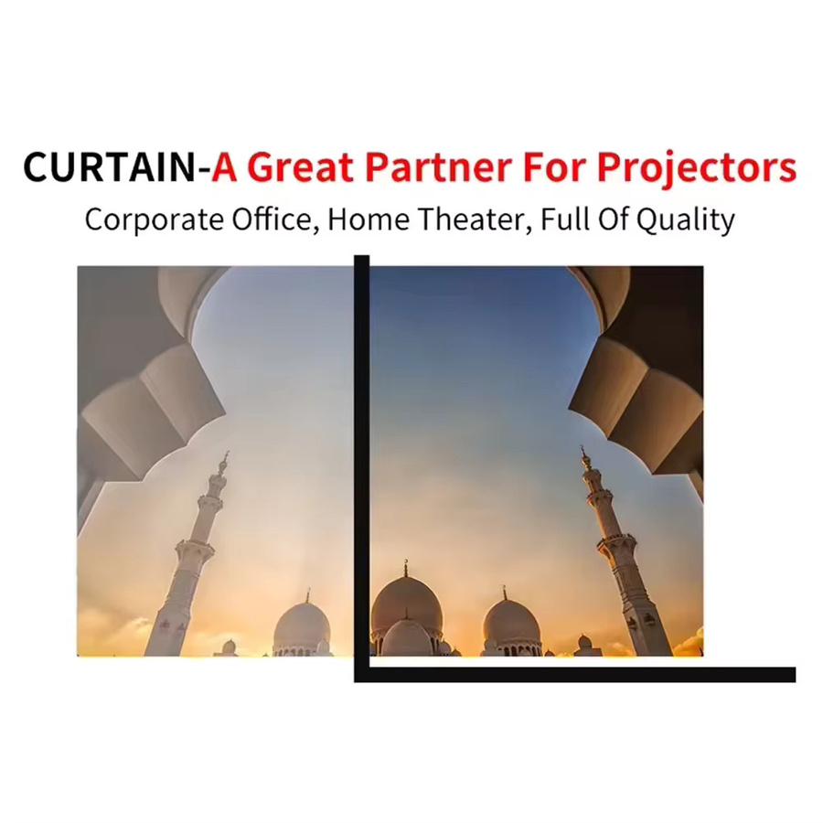 KaiAqua Projektor-Vorhang 16:9 HD-Bildschirm in Weiß für Heimkino und Outdoor - Bild 4