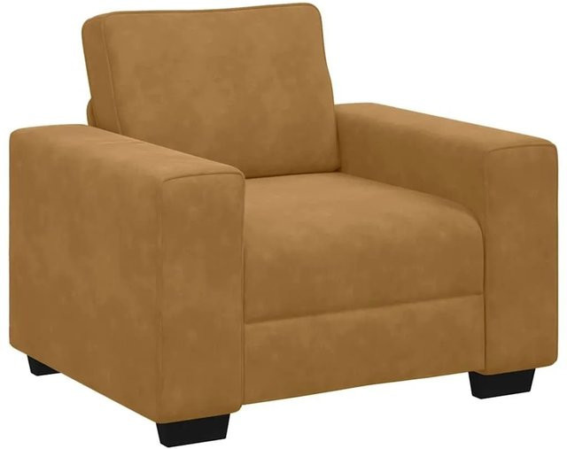 vidaXL Sessel in Braun aus Samt mit Armlehnen, B/T/H: 100 x 77 x 82 cm - Bild 1