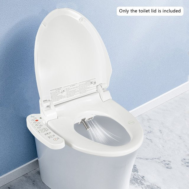 Bymaocar Intelligenter Elektrischer Bidet-Toilettensitz mit 1350 W, Einstellbare Wasser- und Sitztemperatur, Weiß - Bild 1