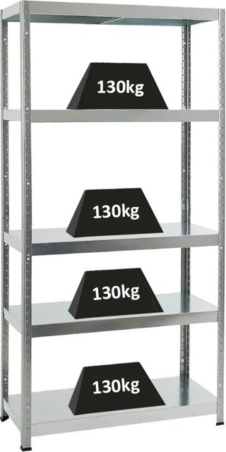 PROREGAL Schwerlastregal Steel Eagle, silber, pulverbeschichtet, H x B x T: 180 x 90 x 40 cm - Bild 1