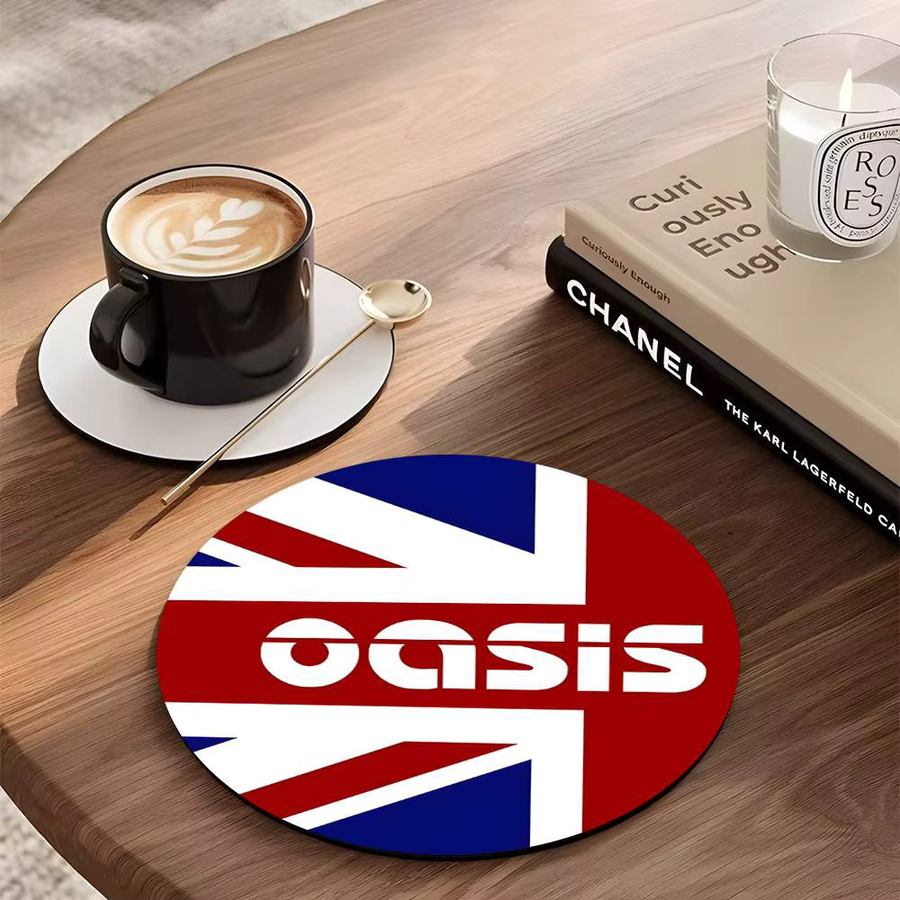 O-Oasis Band Holzuntersetzer rund mit Farbdruck in Multicolour - Bild 6